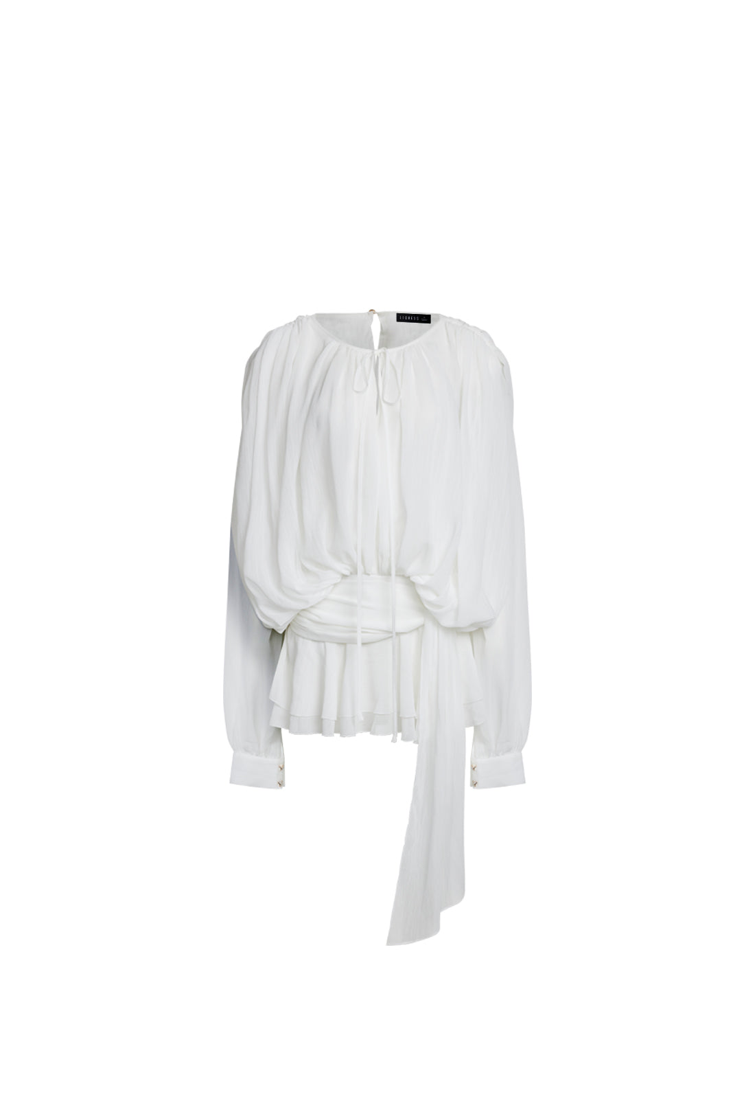 Boat-Neck Balloon-Sleeve Mini