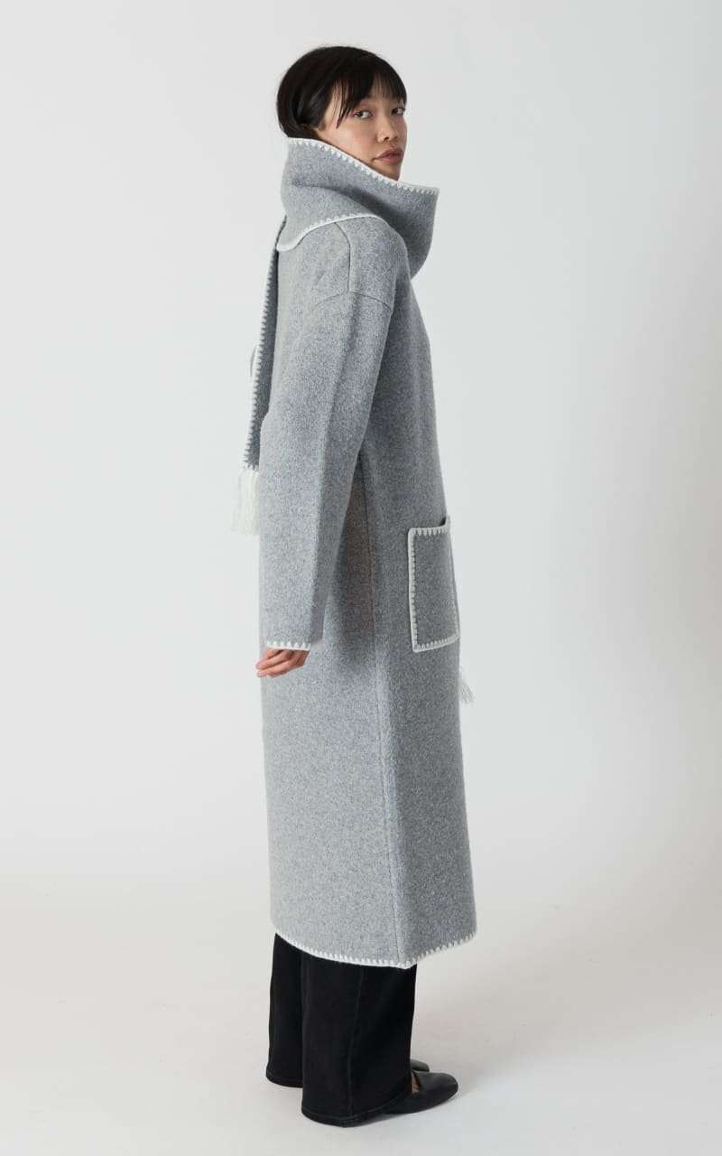 Luxe Long Coat with Detachable Scarf