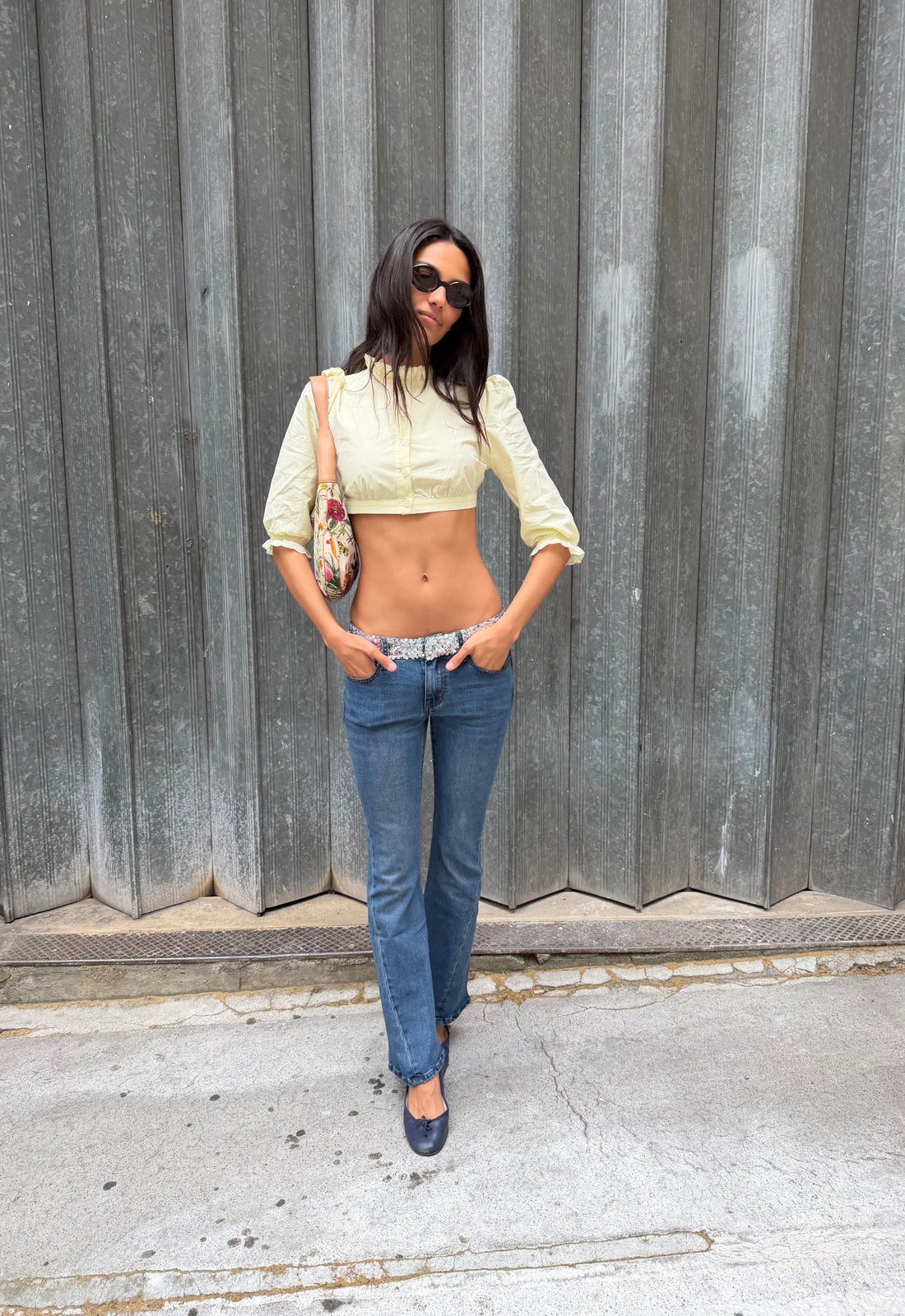 Lace-Mock Cropped Top