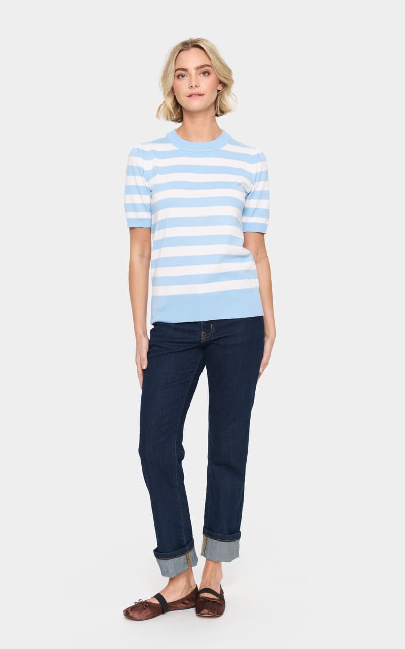 Short Sleeve Block Stripe Pullover