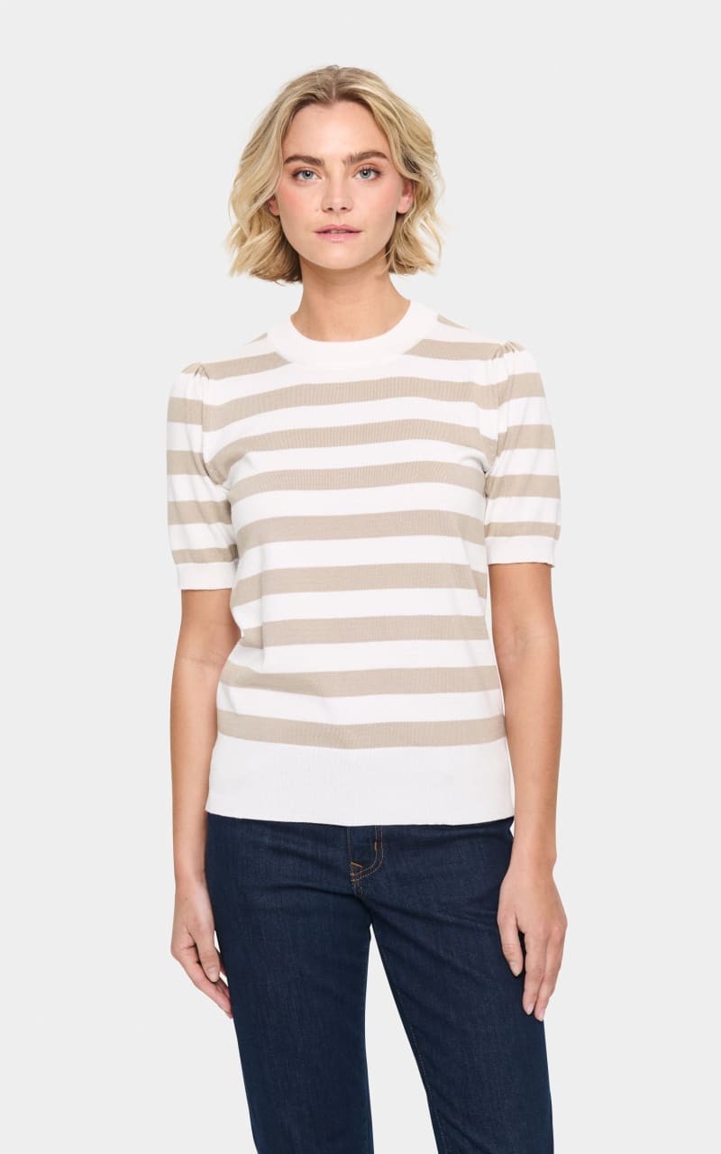 Short Sleeve Block Stripe Pullover