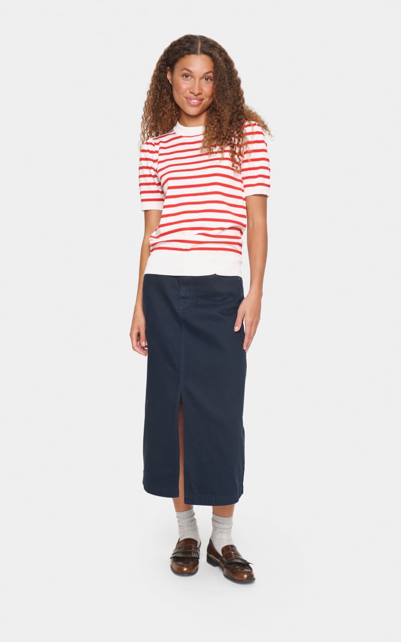 Short Sleeve Stripe Pullover