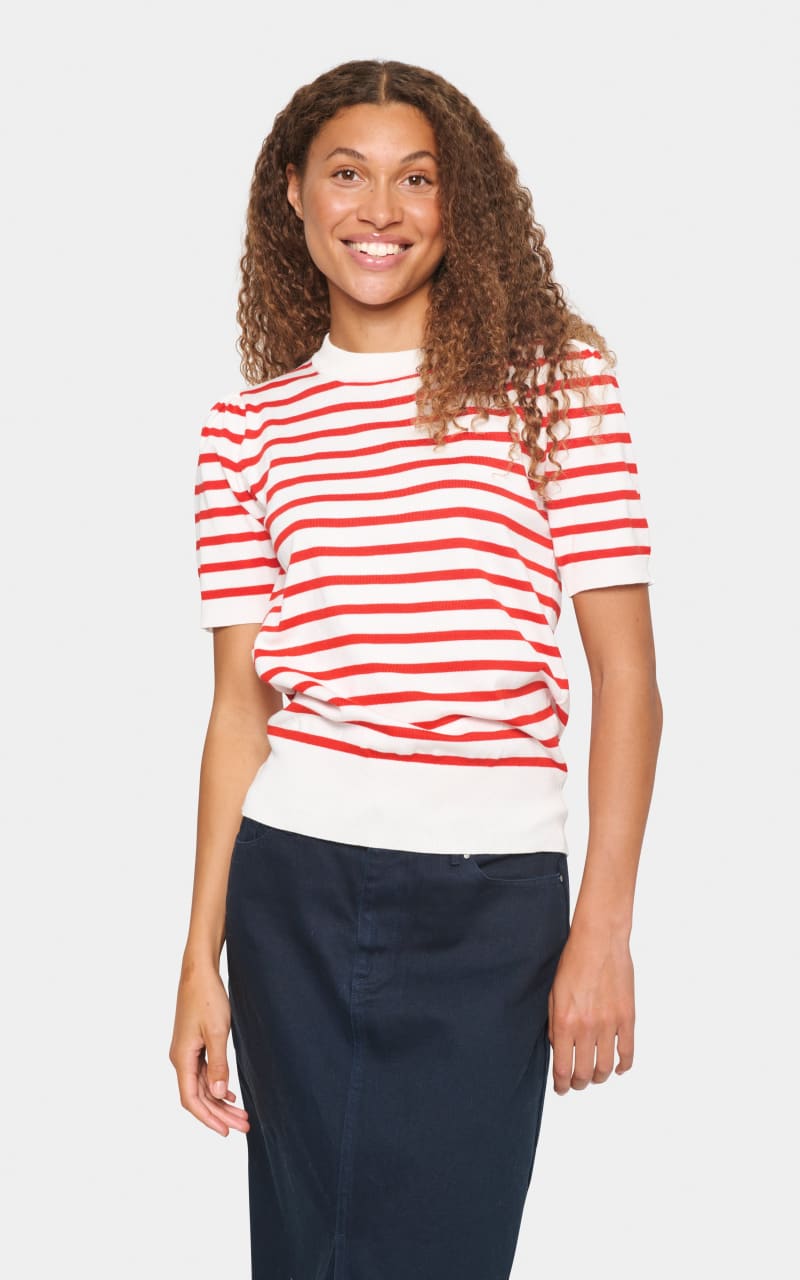 Short Sleeve Stripe Pullover