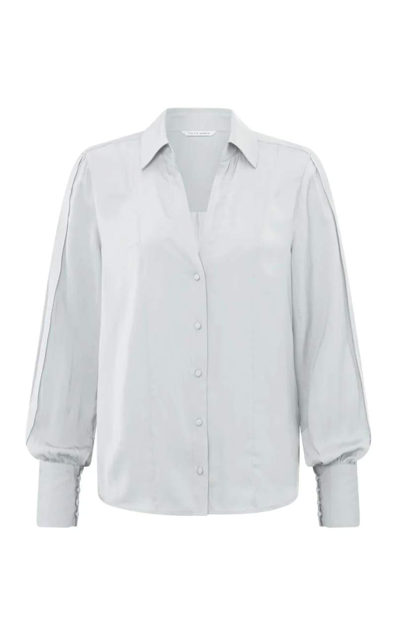 Buttoned Blouse with Pleat Details