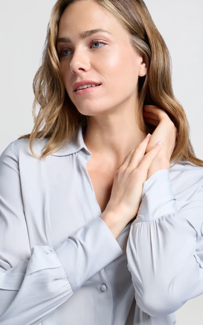 Buttoned Blouse with Pleat Details