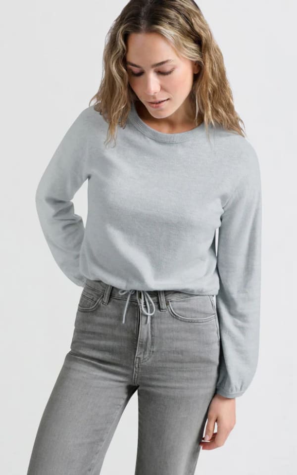 Loose Sweater with Corded Hem